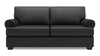 Sofa personnalisable Roll de Sofa Lab de 76 po de format condo fabriqué au Canada en tissu d’apparence lin avec accoudoirs enroulés - gris Luna Kohl