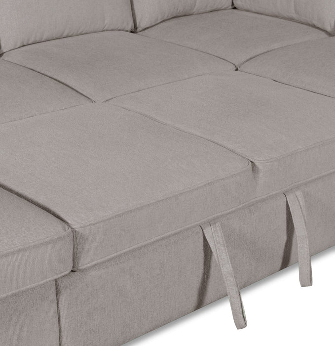 Sofa-lit sectionnel de gauche Haven de Scott Living 3 pièces en tissu de chenille avec fauteuil long de rangement - gris