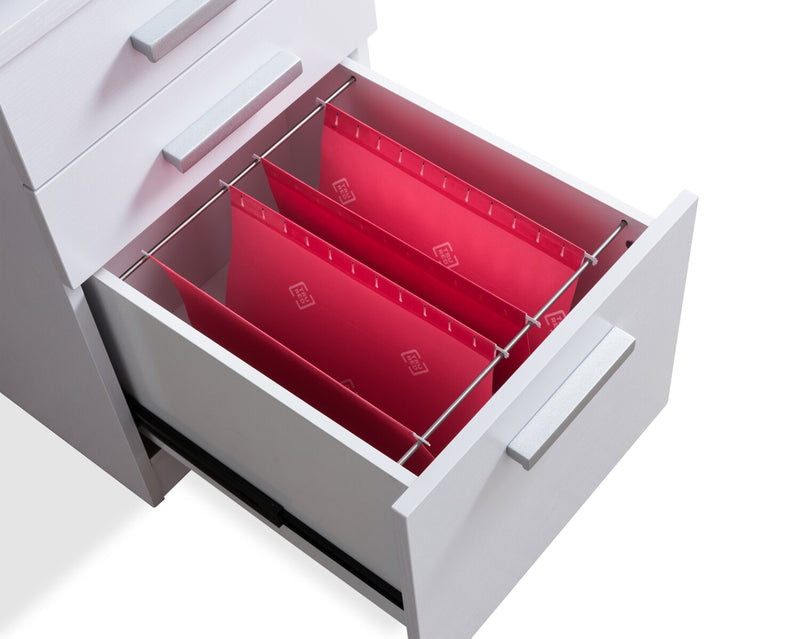 Bureau réversible Oscar de 47 po à 3 tiroirs - blanc