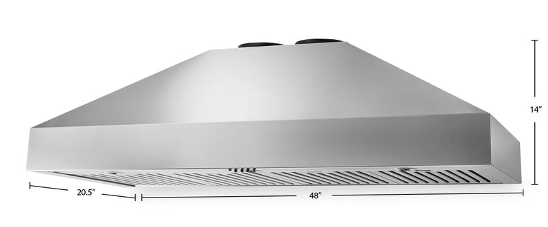 Hotte de cuisinière murale professionnelle de style pyramidal Thor Kitchen de 48 po - TRH48P