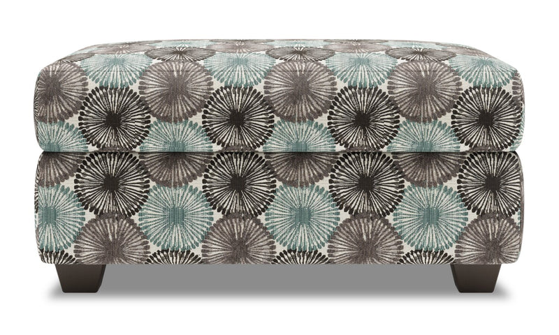 Pouf de rangement personnalisable The Trunk de Sofa Lab de 39 po fabriqué au Canada en tissu - Spa multicolore