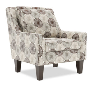 Fauteuil d’appoint club Sofa Lab personnalisable de 29 po fabriqué au Canada en tissu avec pattes en bois - Stone multicolore