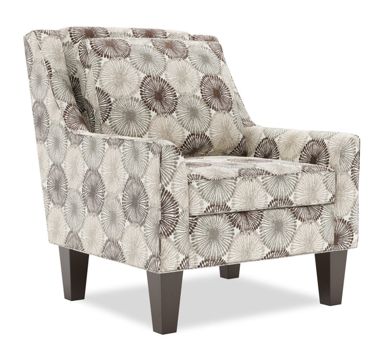 Fauteuil d’appoint club Sofa Lab personnalisable de 29 po fabriqué au Canada en tissu avec pattes en bois - Stone multicolore