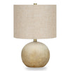 Lampe de table de 20 po béton beige avec abat-jour lin