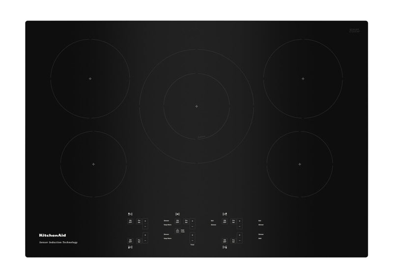 Surface de cuisson à induction KitchenAid de 30 po à 5 éléments - noire - KCIG550JBL
