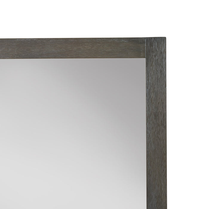 Miroir de commode de chambre à coucher Koda en pin - gris