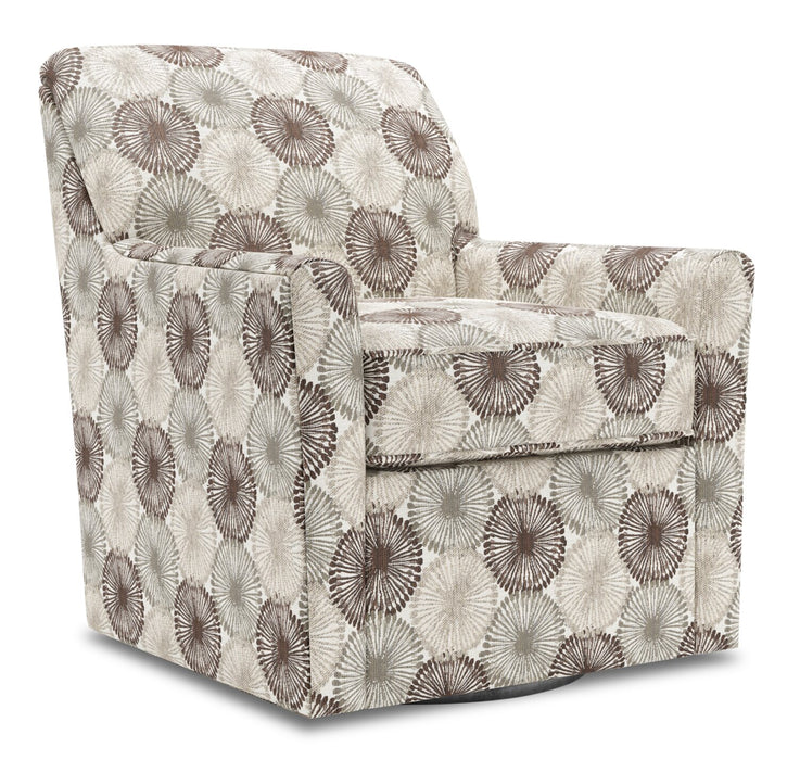 Fauteuil d’appoint pivotant Sofa Lab personnalisable de 31 po fabriqué au Canada en tissu - Stone multicolore