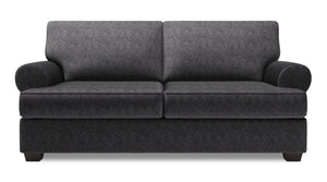 Sofa personnalisable Roll de Sofa Lab de 76 po de format condo fabriqué au Canada en tissu de chenille avec accoudoirs enroulés - gris Luxury Charcoal