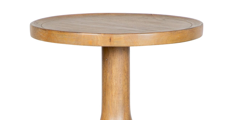 Table de bout ronde moderne Rhett de 18 po - chêne brun clair