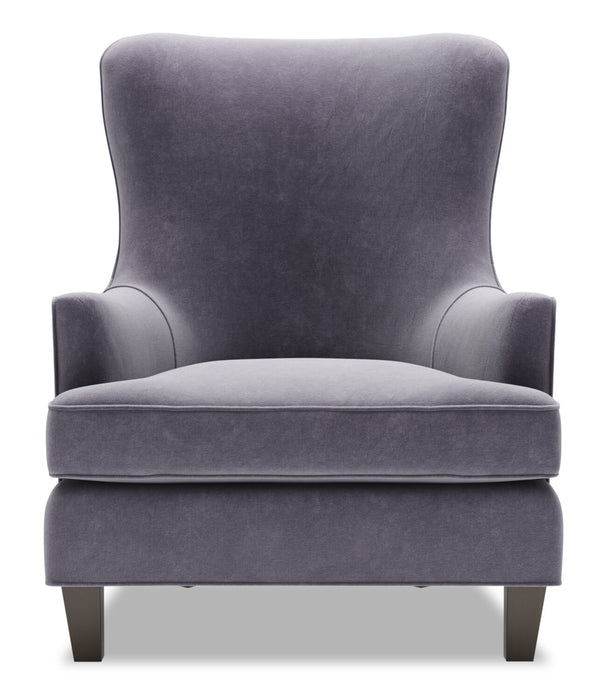 Fauteuil d’appoint à oreilles Sofa Lab personnalisable de 32 po fabriqué au Canada en tissu de velours - gris Granite Grey
