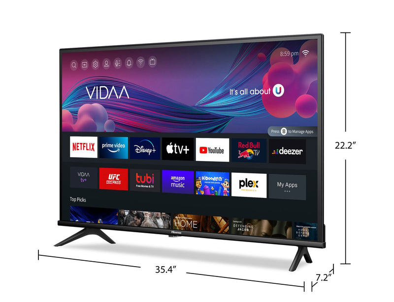 Téléviseur intelligent ACL HISENSE HD 1080p de 40 po à 60 Hz à matrice complète avec VIDAA (40A4KV)