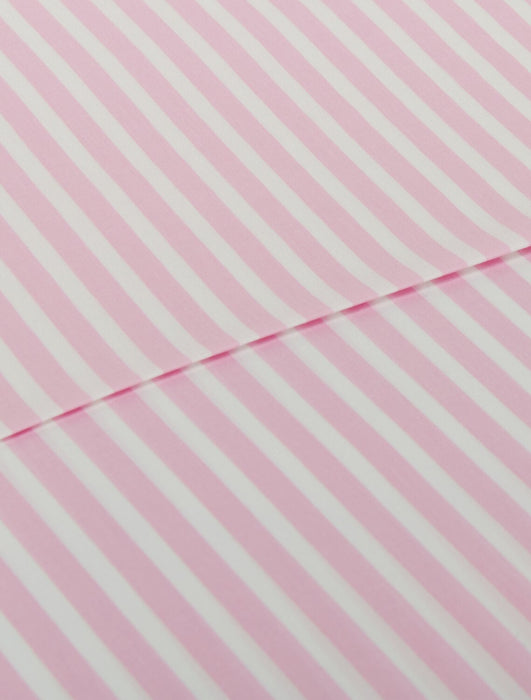 Ensemble de draps Hallie de 4 pièces rayés en coton pour lit double - rose