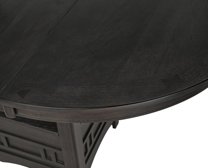 Ensemble de salle à manger Dena 5 pièces avec table ronde, rallonge de 42 po à 60 po (L) et chaises - gris