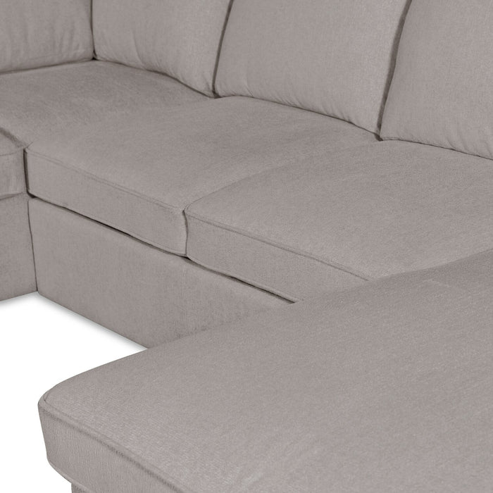 Sofa-lit sectionnel Haven de Scott Living 3 pièces en tissu de chenille avec 2 fauteuils longs de rangement - gris