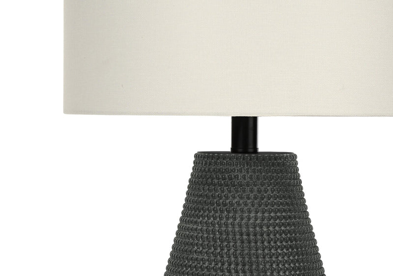 Lampe de table texturée de 24 po noire avec abat-jour cylindrique