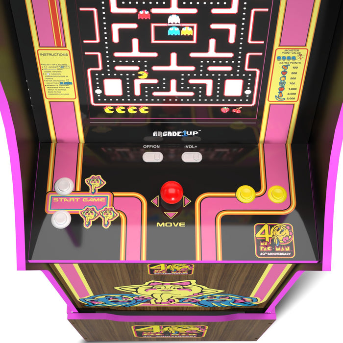Borne d’arcade Ms. PAC-MANMC édition 40e anniversaire de Arcade1Up avec plateforme