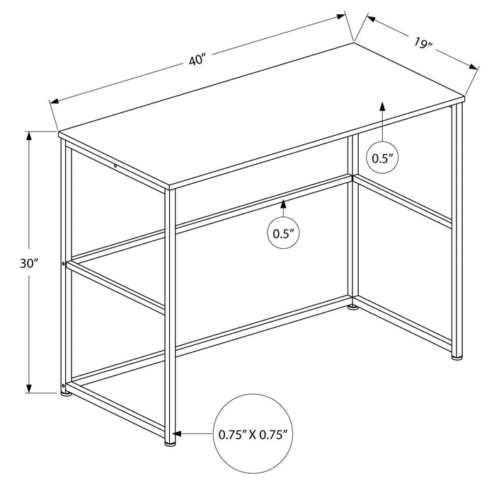 Bureau Luca de 40 po - gris