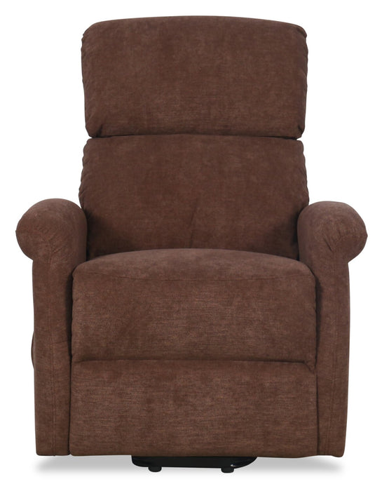 Fauteuil basculeur à inclinaison électrique Ruben de 32 po en tissu de chenille - brun chocolat
