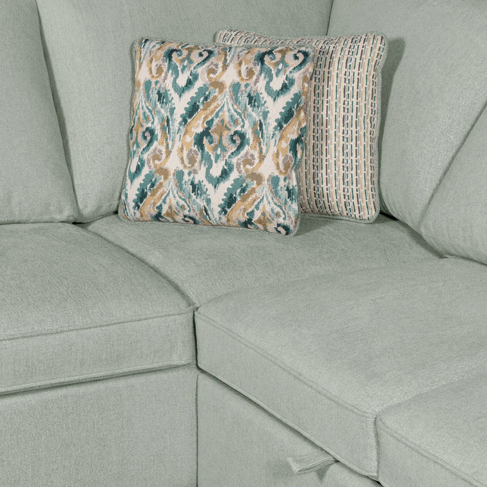 Sofa-lit sectionnel de droite Haven de Scott Living 2 pièces en tissu de chenille - bleu écume de mer