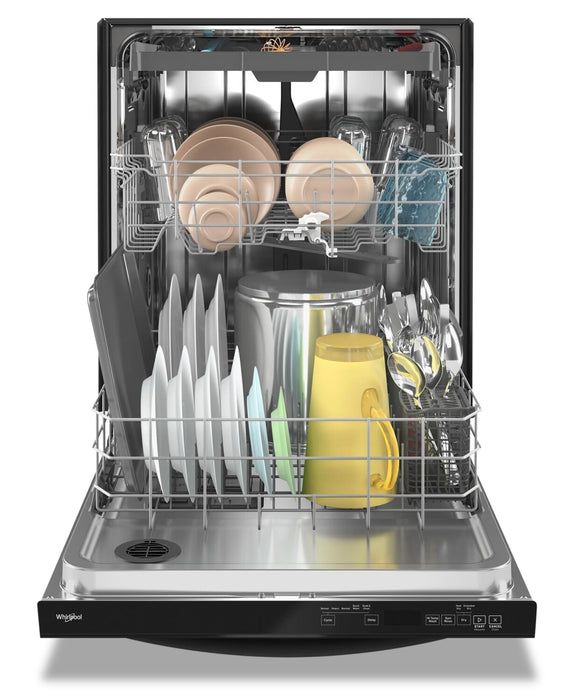 Lave-vaisselle encastré Whirlpool de 24 po et de 47 dBA avec commandes sur le dessus et 3e panier - noir - WDT750SAKB