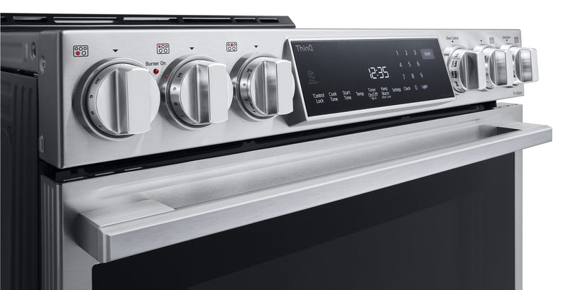 Cuisinière intelligente électrique LG Studio de 6,3 pi³ avec friture à air et convection ProBake ConvectionMD - acier inoxydable Smudge-ProofMD - LSES6338F