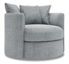 Fauteuil d’appoint pivotant Nest de Sofa Lab personnalisable de 41 po fabriqué au Canada en tissu d’apparence lin -  gris Luna Pewter