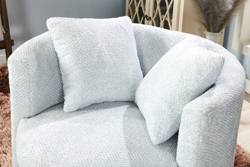 Fauteuil d’appoint pivotant Cuddler Petite de 36 po fabriqué au Canada en tissu de chenille - gris Teddy Star