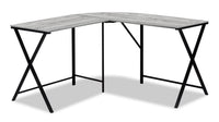 Bureau en coin en forme de L Lidia de 55,25 po - gris