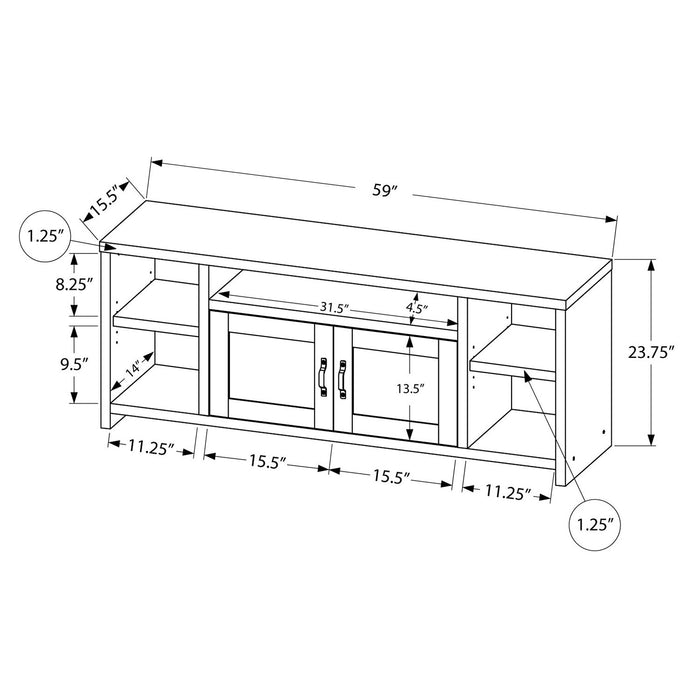 Meuble pour téléviseur Leland de 60 po avec rangement et système de gestion des câbles pour téléviseurs jusqu’à 65 po - noir