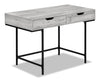 Bureau Butler de 47,25 po à 2 tiroirs - gris