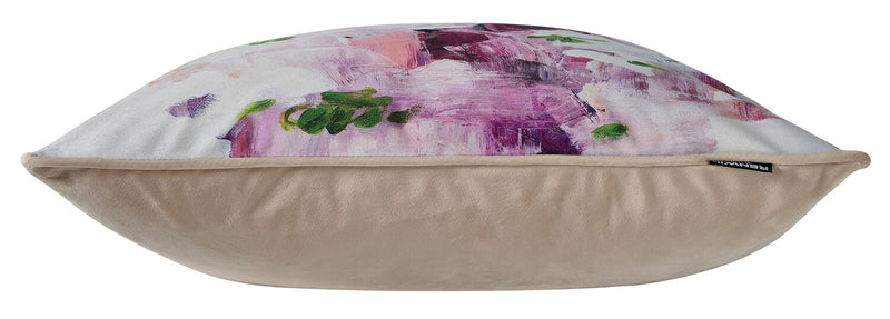 Coussin décoratif motif floral abstrait - violet 