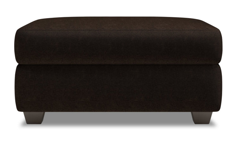 Pouf de rangement personnalisable The Trunk de Sofa Lab de 39 po fabriqué au Canada en tissu de chenille - brun Luxury Chocolate