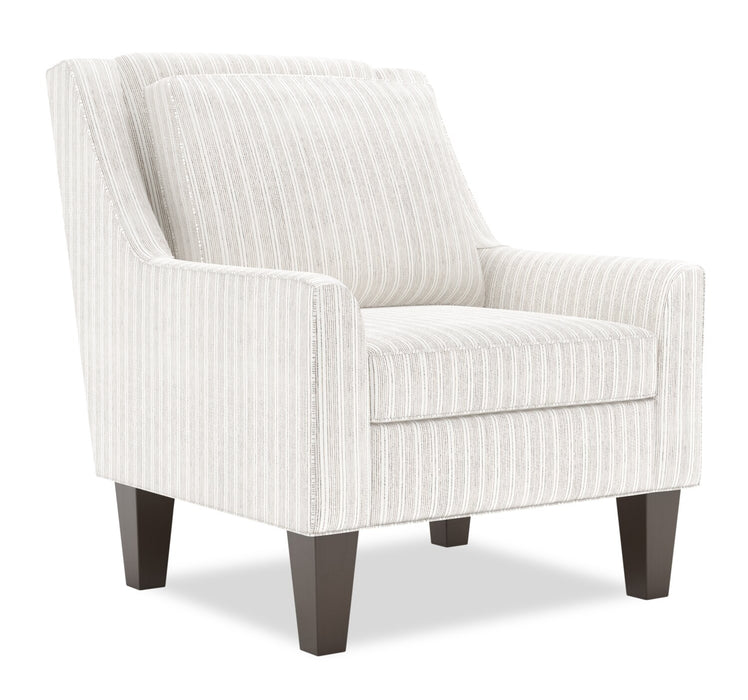Fauteuil d’appoint club Sofa Lab personnalisable de 29 po fabriqué au Canada en tissu avec pattes en bois - blanc Dolphin White