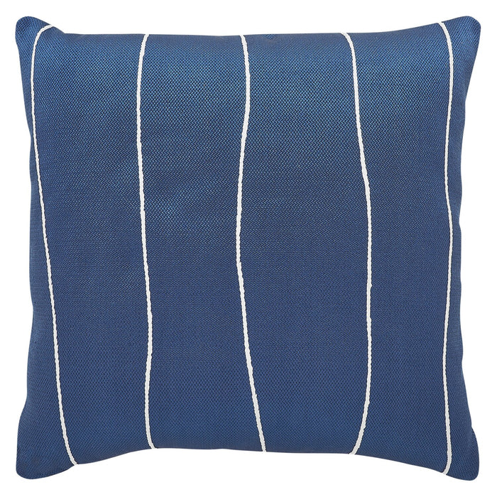 Coussin décoratif rayé pour l’intérieur et l’extérieur - bleu marine