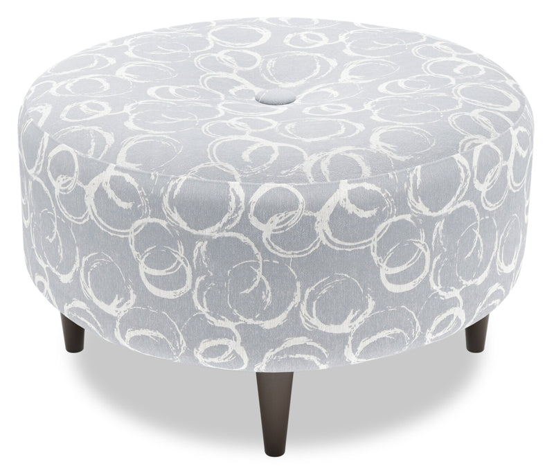 Pouf personnalisable The Curve de Sofa Lab de 31 po fabriqué au Canada en tissu - Alloy multicolore