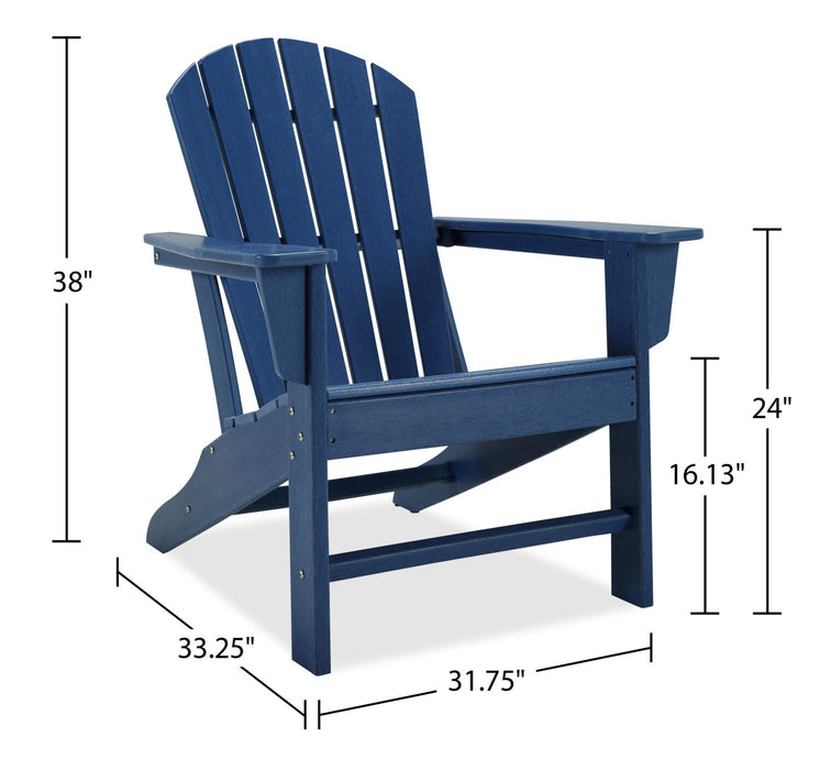 Chaise Adirondack Bask pour la terrasse à l’extérieur - plastique à haute densité, résistante aux rayons UV et aux intempéries - bleue