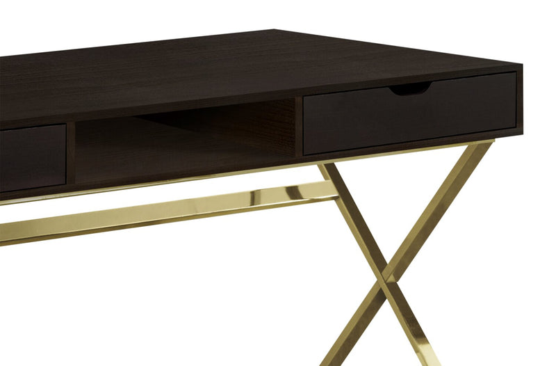 Bureau Flynn de 47,25 po d’apparence bois recyclé à 2 tiroirs - espresso