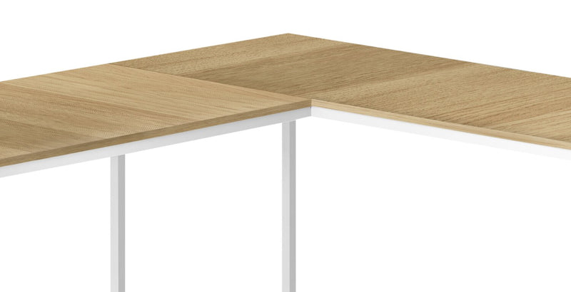 Bureau en coin en forme de L Karter de 58,25 po - naturel