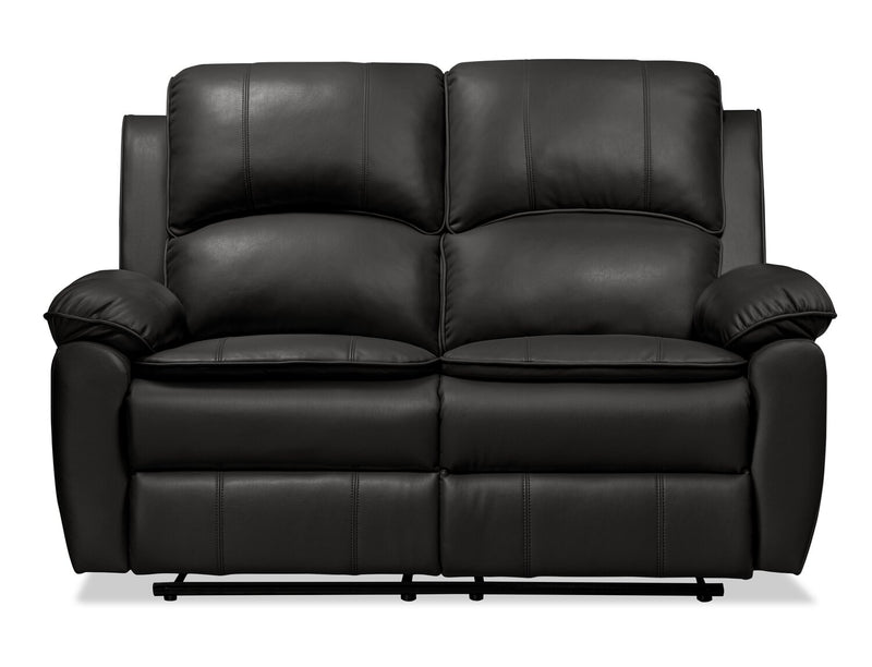 Causeuse inclinable Chandler de 60 po en tissu d’apparence cuir - gris