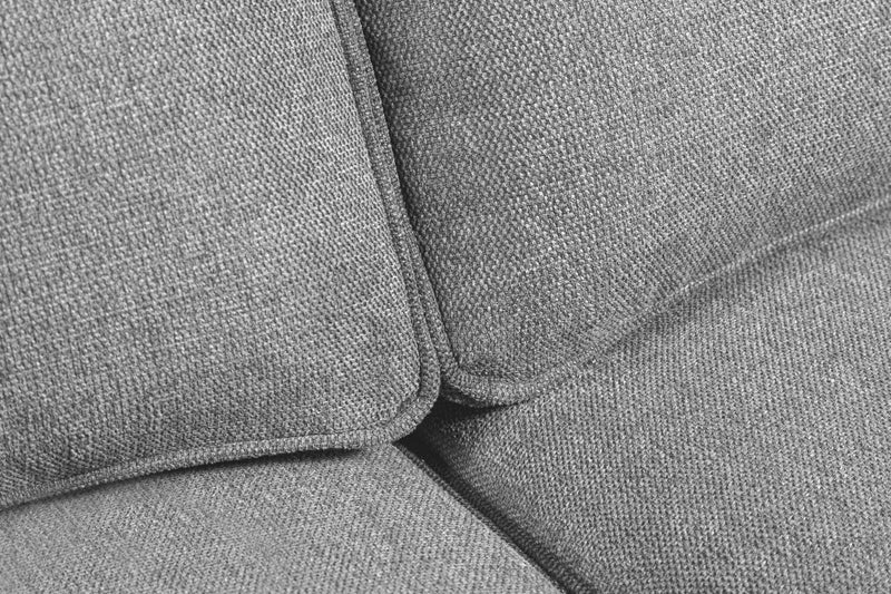 Sofa Kassia de Kort & Co. de 90,6 po en tissu d’apparence lin avec base et pattes en bois - gris