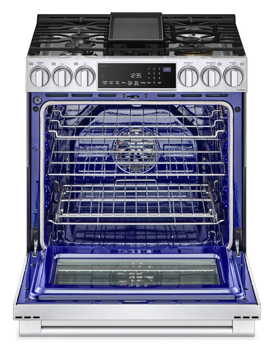 Cuisinière intelligente à gaz LG Studio de 6,3 pi³ avec hublot InstaViewMD et friture à air - acier inoxydable Smudge-ProofMD - LSGS6338F