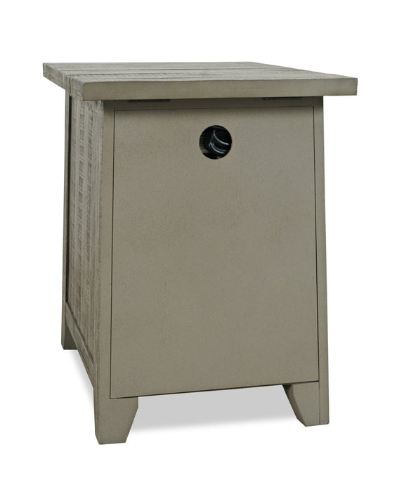 Table de fauteuil rustique Colson de 18 po avec rangement - bois de grève 