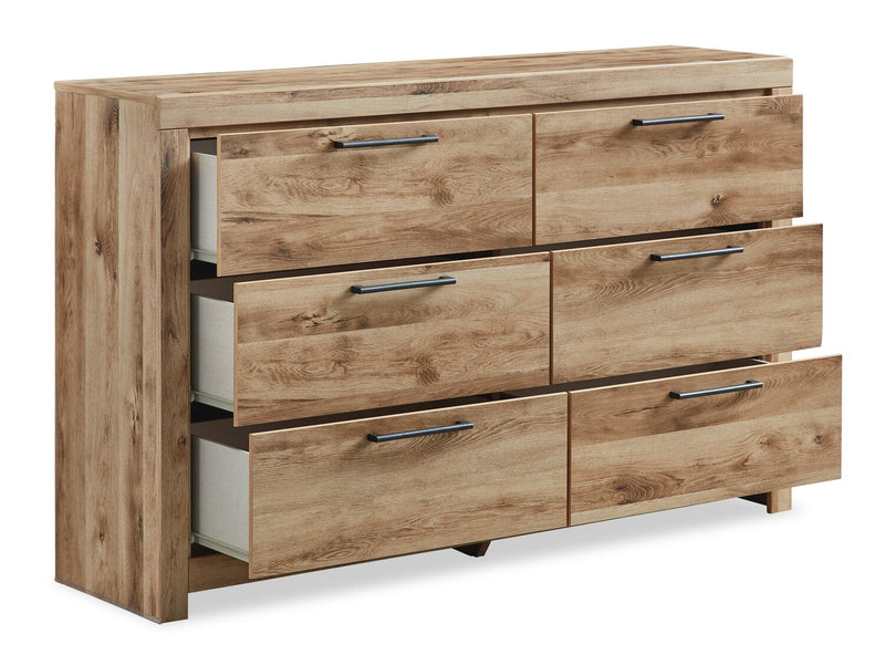 Commode Derekson de 58,7 po (L) x 36,4 po (H) à 6 tiroirs pour la chambre à coucher - naturelle