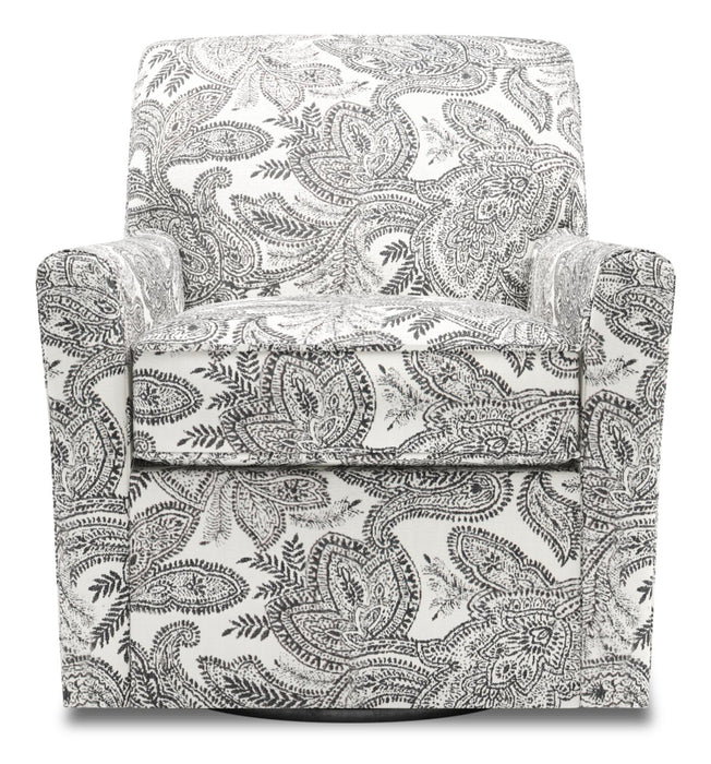 Fauteuil d’appoint pivotant Sofa Lab personnalisable de 31 po fabriqué au Canada en tissu - Dalmatian multicolore