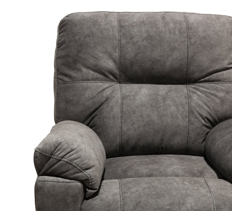 Fauteuil à inclinaison électrique Gybson de 38 po fabriqué au Canada en tissu - gris