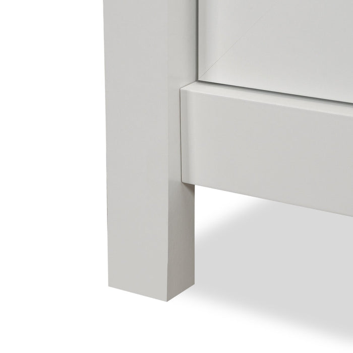 Bureau en forme de L Cayla de 59,06 po avec tiroir classeur - blanc doux