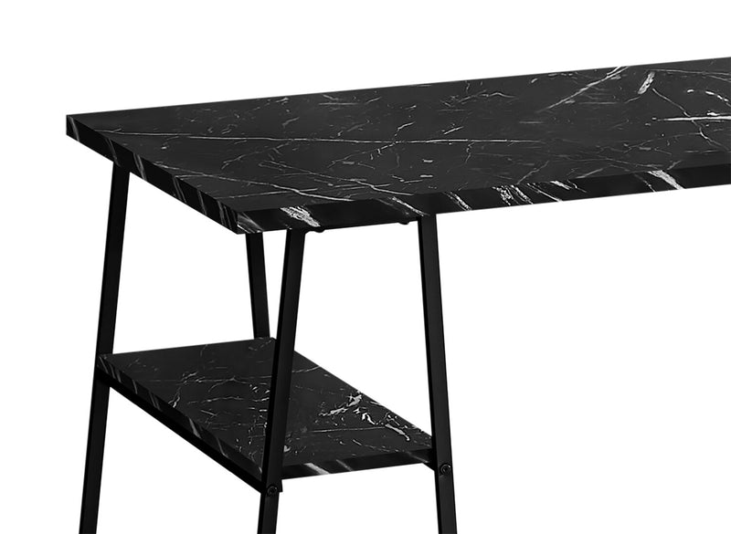 Bureau Jonnie de 47,25 po avec pattes de type chevalet - apparence marbre noir