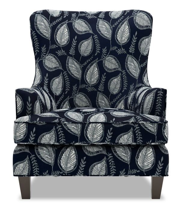 Fauteuil d’appoint à oreilles Sofa Lab personnalisable de 32 po fabriqué au Canada en tissu - Midnight multicolore