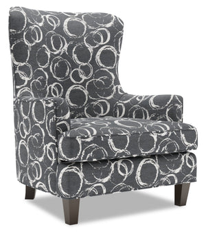 Fauteuil d’appoint à oreilles Sofa Lab personnalisable de 32 po fabriqué au Canada en tissu - Heather multicolore