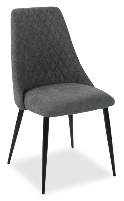 Ensemble de salle à manger Miya 5 pièces en acacia et métal avec table ronde de 36 po (L) et 4 chaises - anthracite